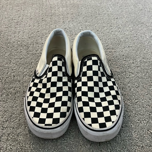 Black and white checkered Vans, size 8.5 womens and 7 men’s. - Picture 1 of 5